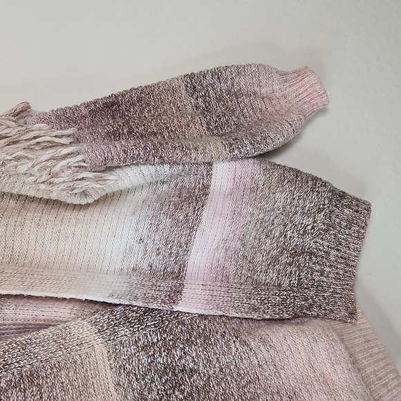 Frye & Co. Open Front Ombre Knit Cardigan Fringe Sleeve Women’s Size L - Picture 6 of 12